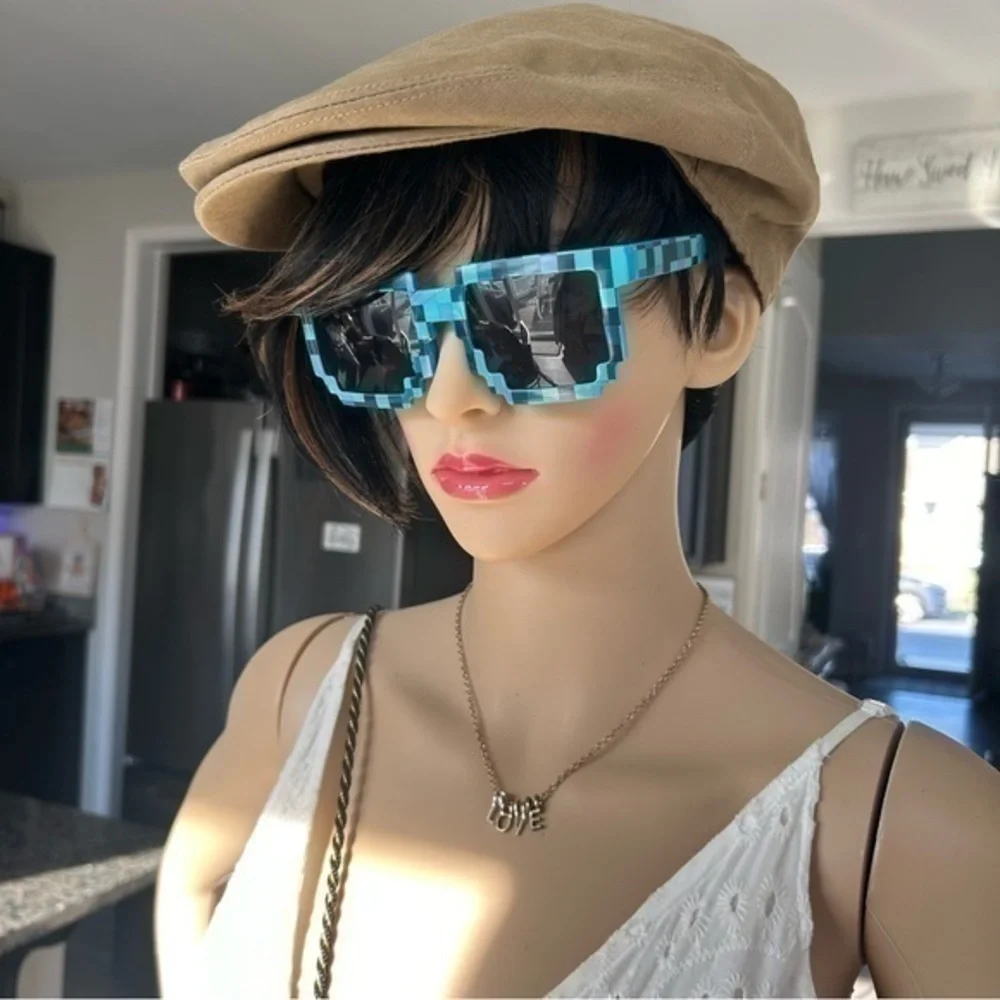 💋Minecraft block creeper sunglasses 🕶 sunshades blue